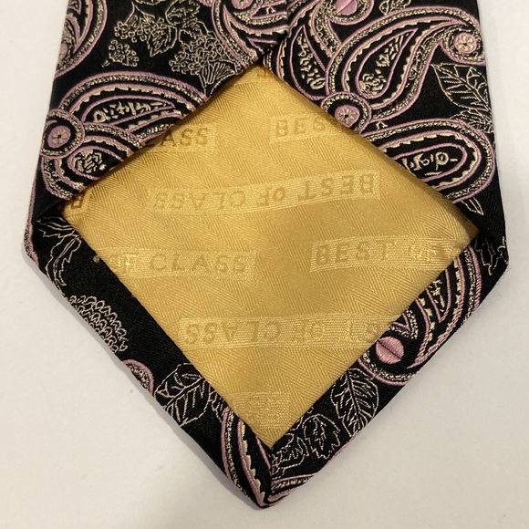 Robert Talbott Best of Class Tie Black with Pink Paisley - Picture 6 of 9